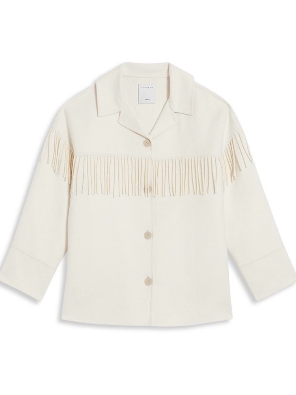 Fringed jacket in double faced wool